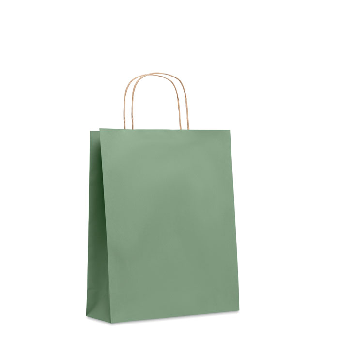 PAPER TONE M - Medium papieren geschenktas - met logo of onbedrukt bestellen - Groen