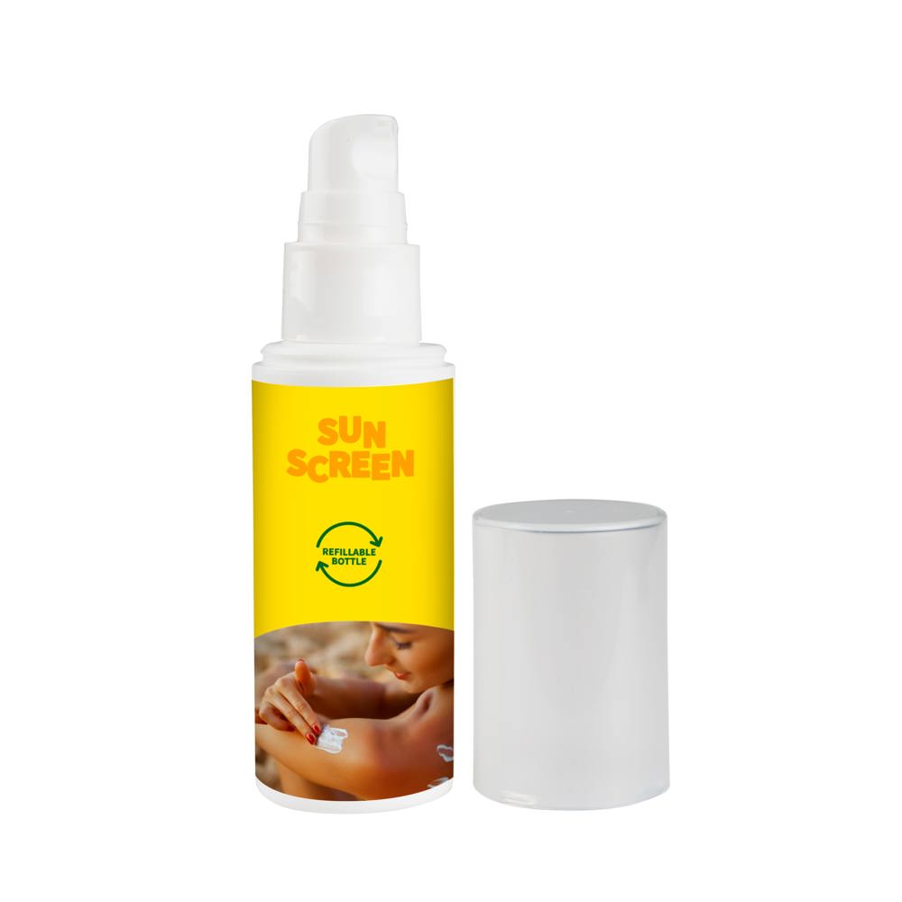 Zonnebrandcrème spf50 50ml hervulbaar - bedrukt of onbedrukt verkrijgbaar