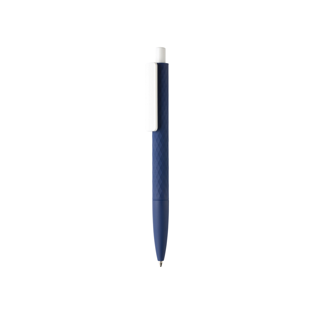 X3 RCS R-ABS pen met smooth touch - met logo of onbedrukt bestellen - donkerblauw, wit (± PMS 2767/ ± PMS White)