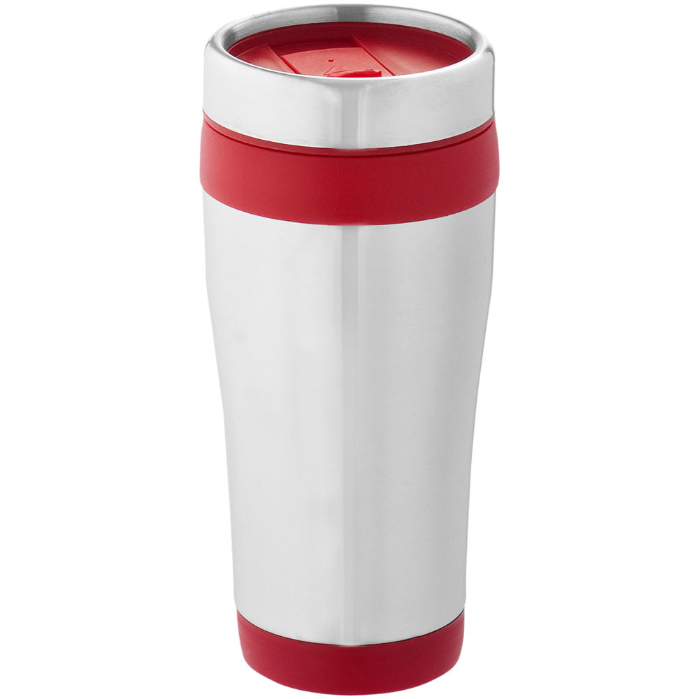 Elwood 410 ml geïsoleerde beker van RCS-gecertificeerd gerecycled roestvrij staal - voor bedrijven en - rood