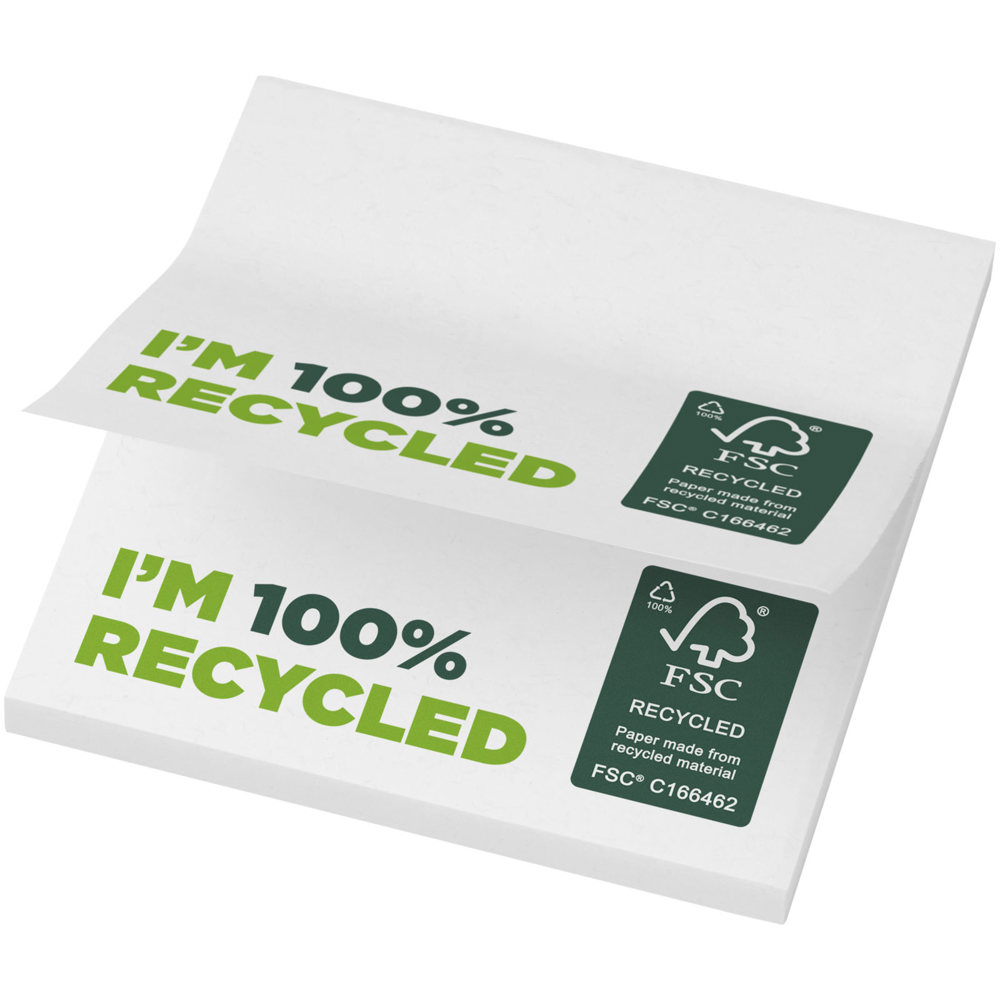 Sticky-Mate® gerecyclede sticky notes 75 x 75 mm - met logo of onbedrukt bestellen