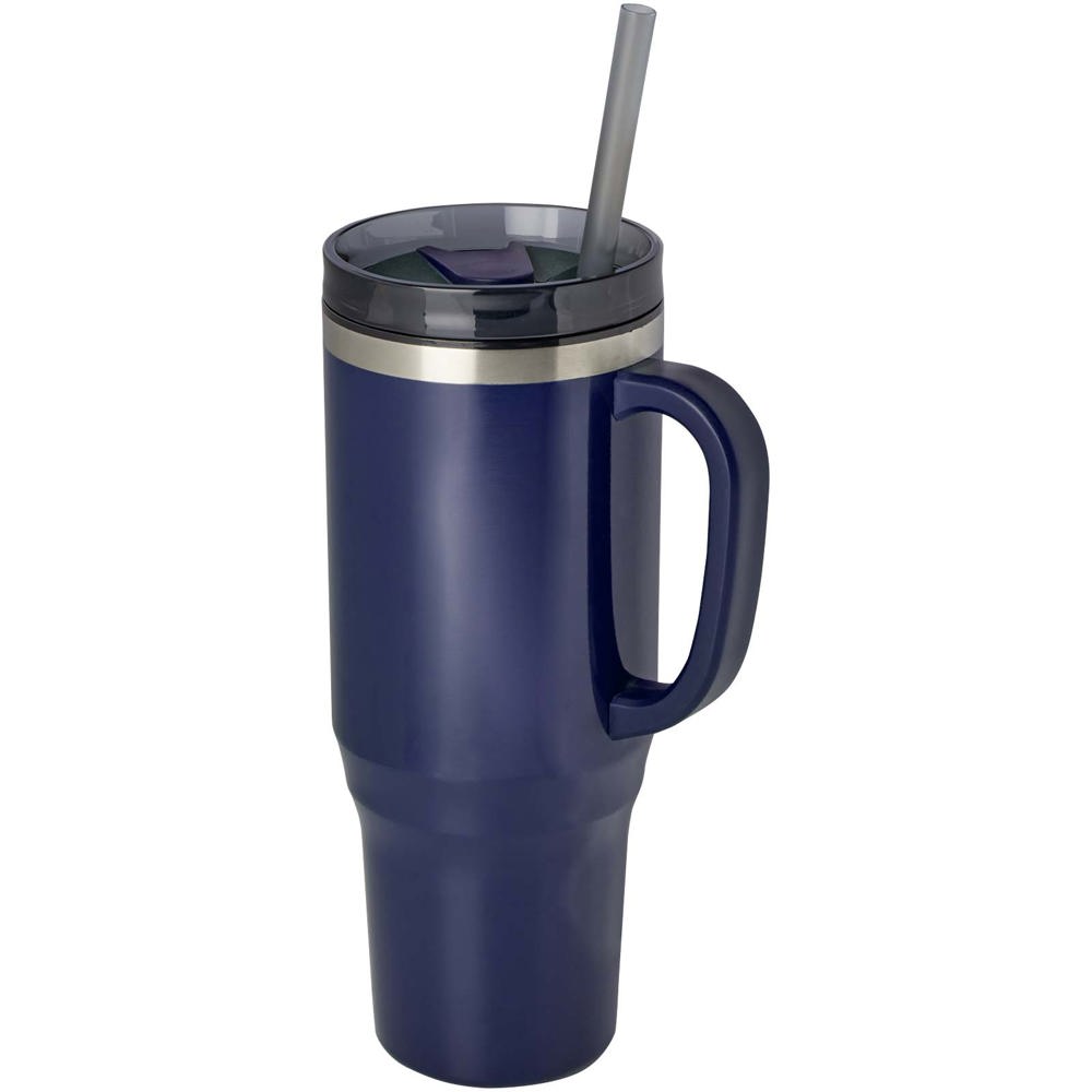 Melbourne 1200 ml RCS-gecertificeerde geïsoleerde beker met rietje - bedrukt of onbedrukt verkrijgbaar - Marineblauw