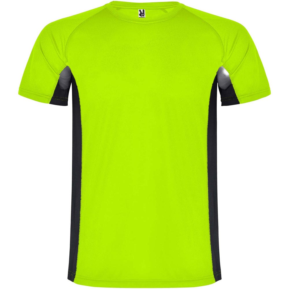 Shanghai sportshirt met korte mouwen voor heren - bedrukt of onbedrukt verkrijgbaar - Fluor groen, Zwart