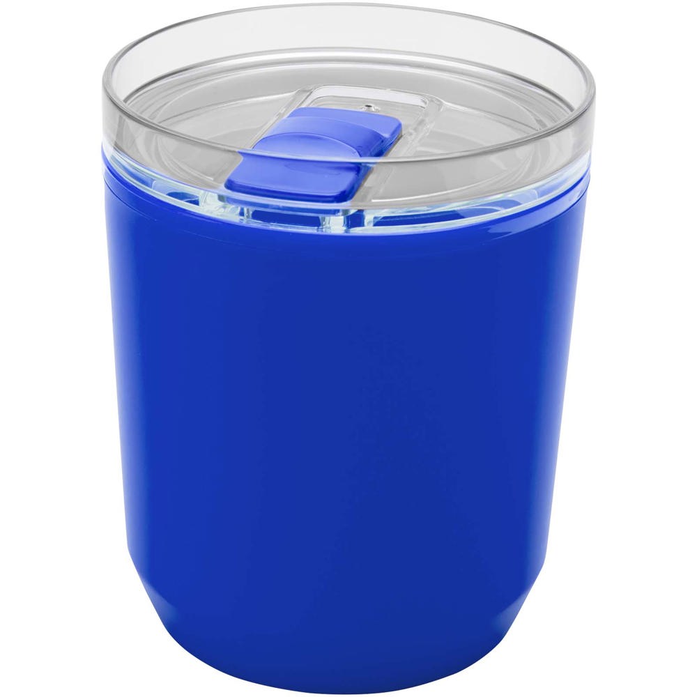 Hudson 180 ml dubbelwandige beker van gerecycled plastic - met logo of onbedrukt bestellen - Blauw