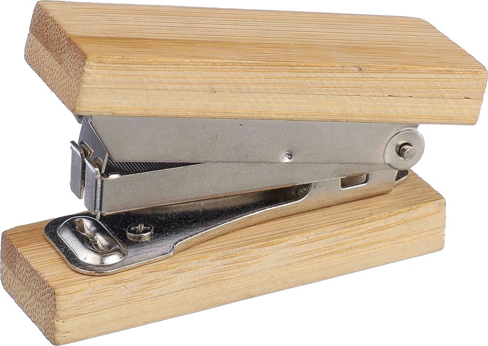 Kleine bamboe nietmachine Gordon - voor bedrijven en relatiegeschenken - Bruin