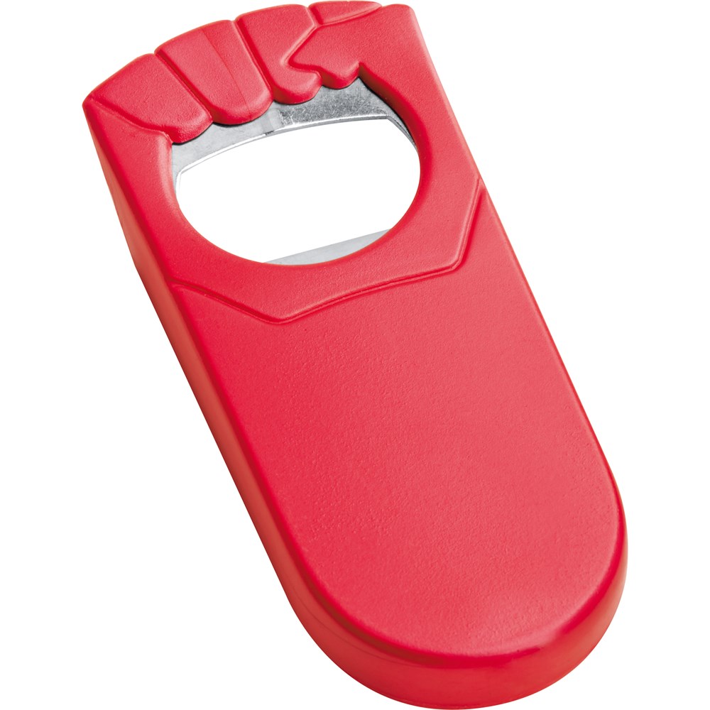 Flesopener met afsluitfunctie - voor bedrijven en relatiegeschenken - Rood