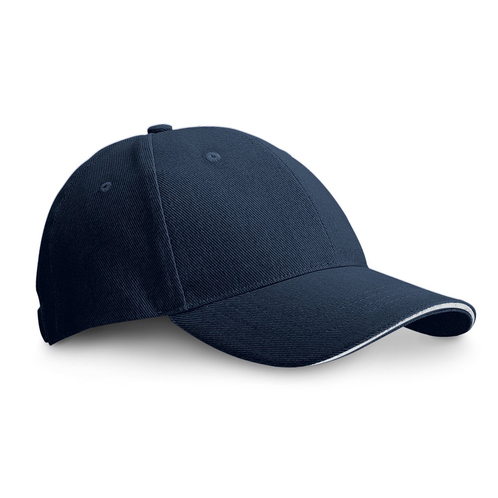 CHRISTOPHE. 100% katoenen sandwichpet (260 g/m²) - met logo of onbedrukt bestellen - blauw