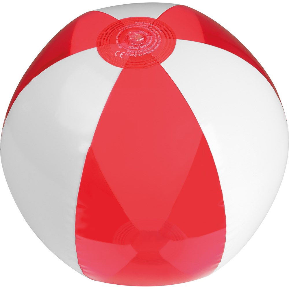 Strandbal bicolor - met logo of onbedrukt bestellen - Rood