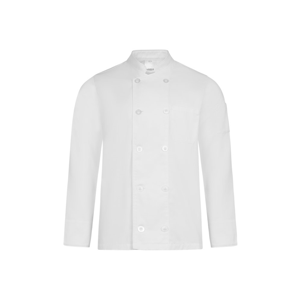 VL BACO. Koksjas met lange mouwen (190 g/m²) - wit