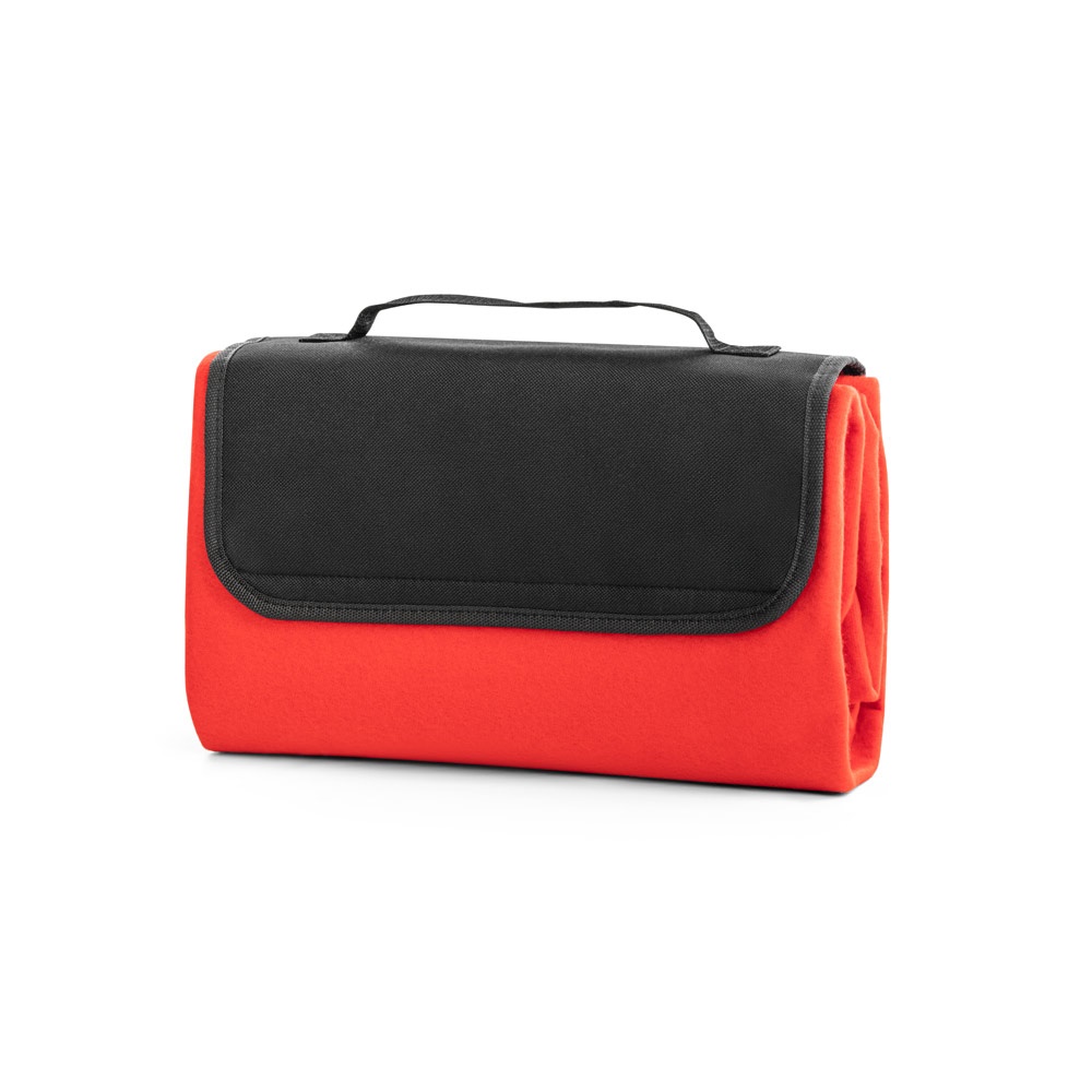 RILEY. Fleecedeken met vizier (180 g/m²) - met logo of onbedrukt bestellen - Rood