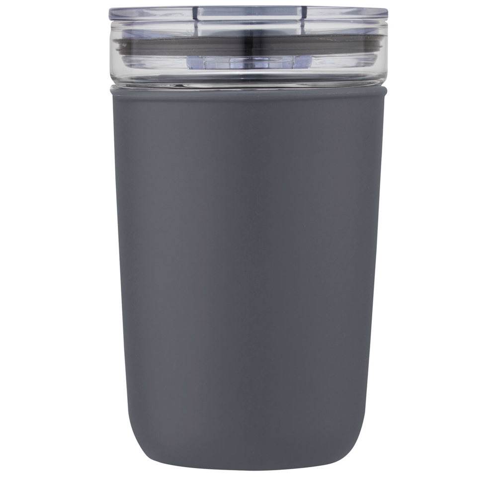 Bello 420 ml glazen beker met buitenwand van gerecycled plastic