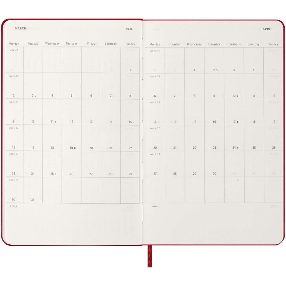 Moleskine week-agenda voor 12 maanden met harde kaft L