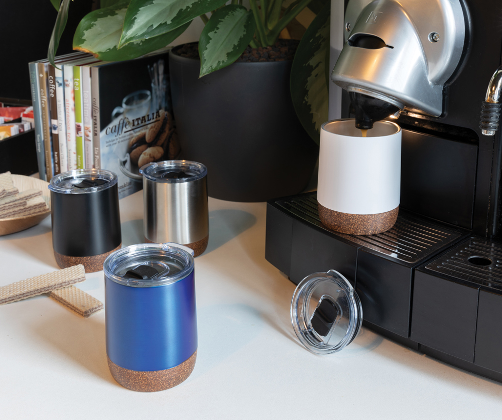 RCS gerecycled roestvrijstalen koffiebeker met kurk