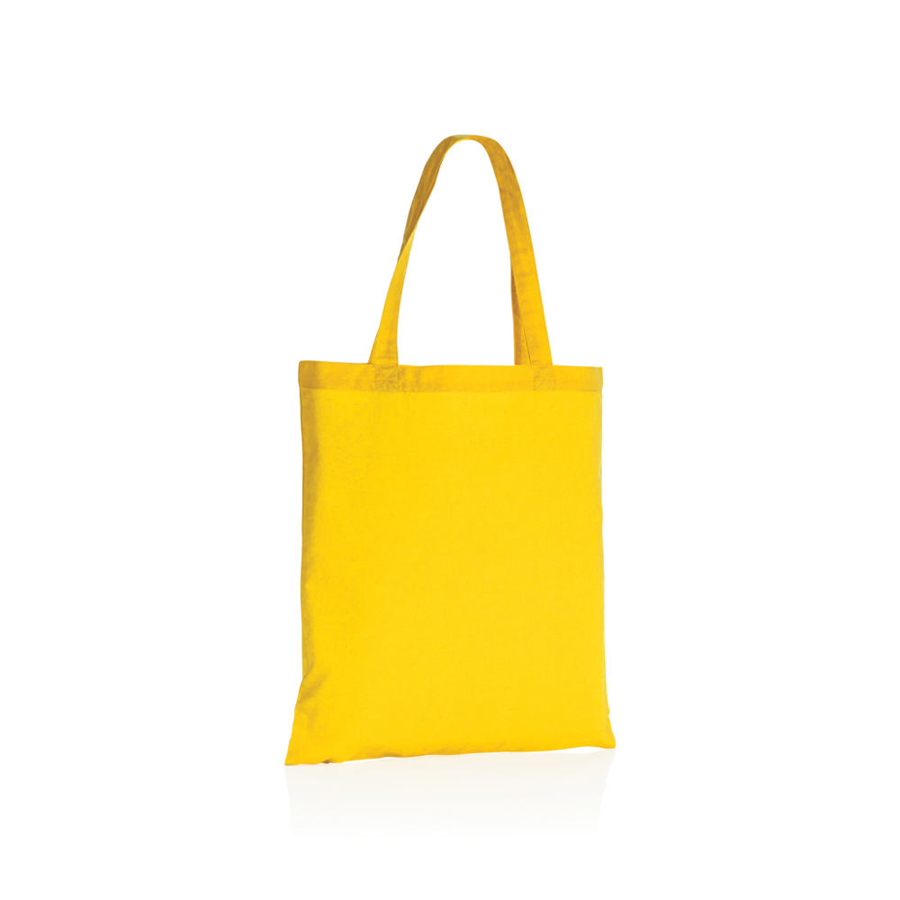 Impact AWARE™ gerecycled katoenen draagtas 145gsm - bedrukt of onbedrukt verkrijgbaar - geel (± PMS 7406)