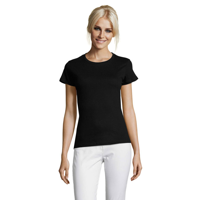 REGENT WOMEN - REGENT dames t-shirt 150g - bedrukt of onbedrukt verkrijgbaar - Diep Zwart