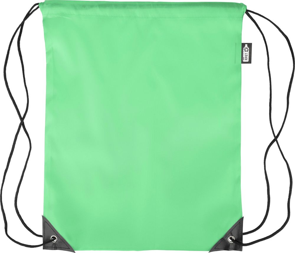 Gerecyclede rPET polyester (210D) trekkoord rugtas Enrique - kopen of bedrukken - Lichtgroen
