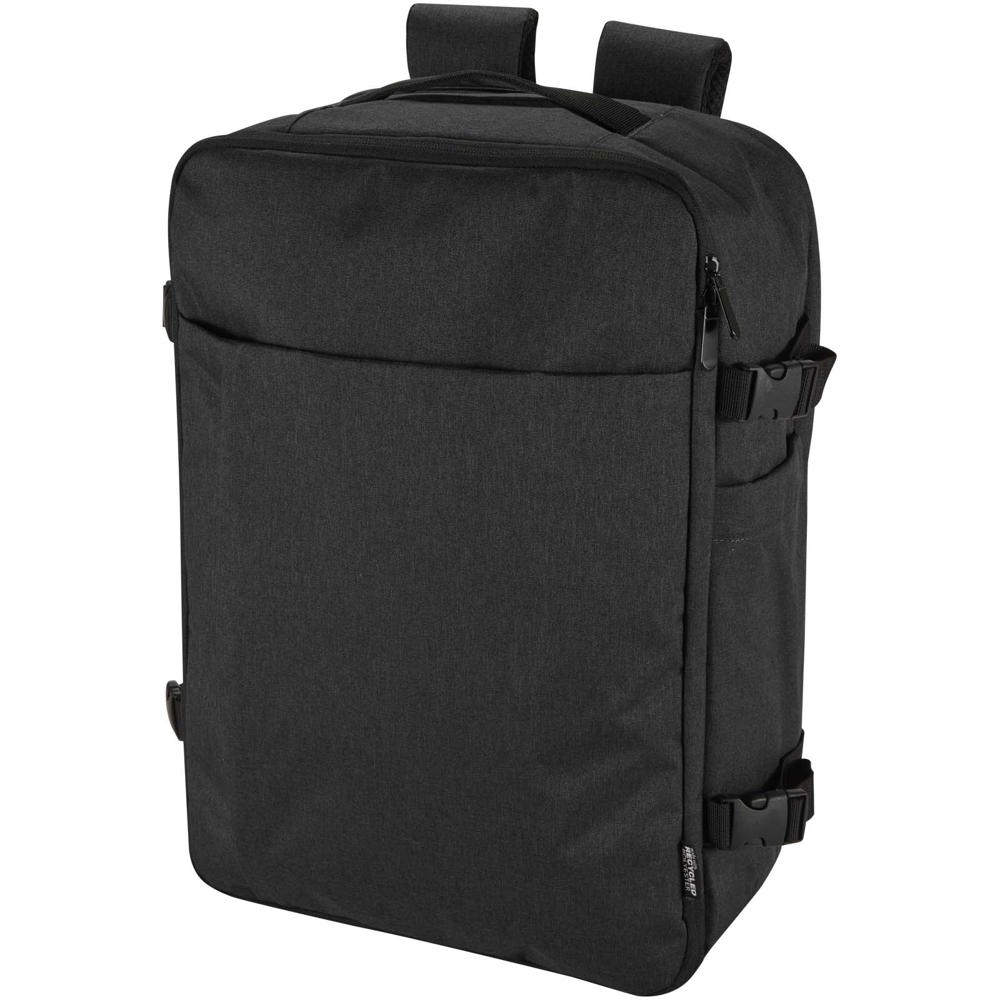Libra 17" GRS gerecycleerde handbagagerugzak 25L - met logo of onbedrukt bestellen - Gemêleerd houtskool