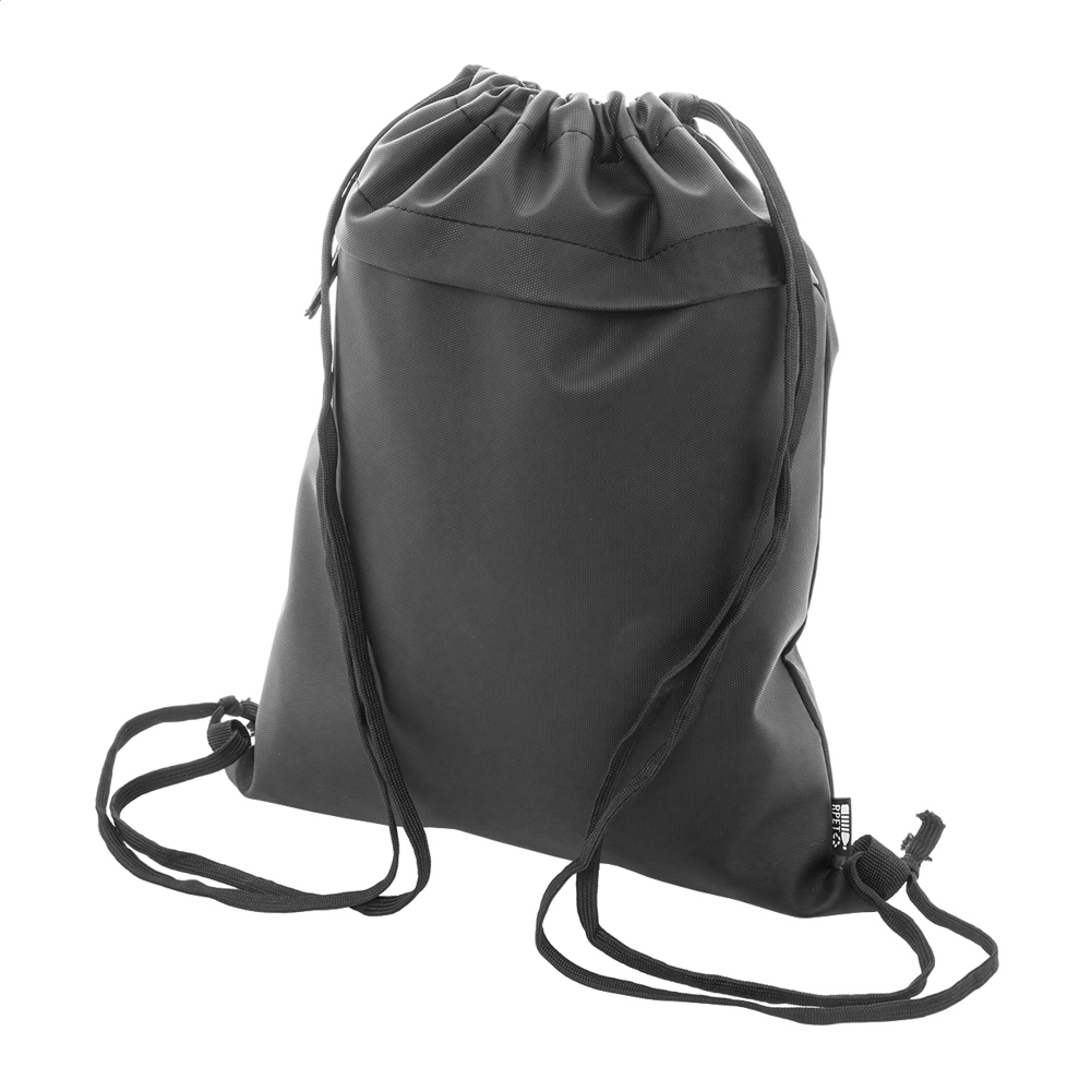 Pudrow - RPET tas met trekkoord - kopen of bedrukken - zwart
