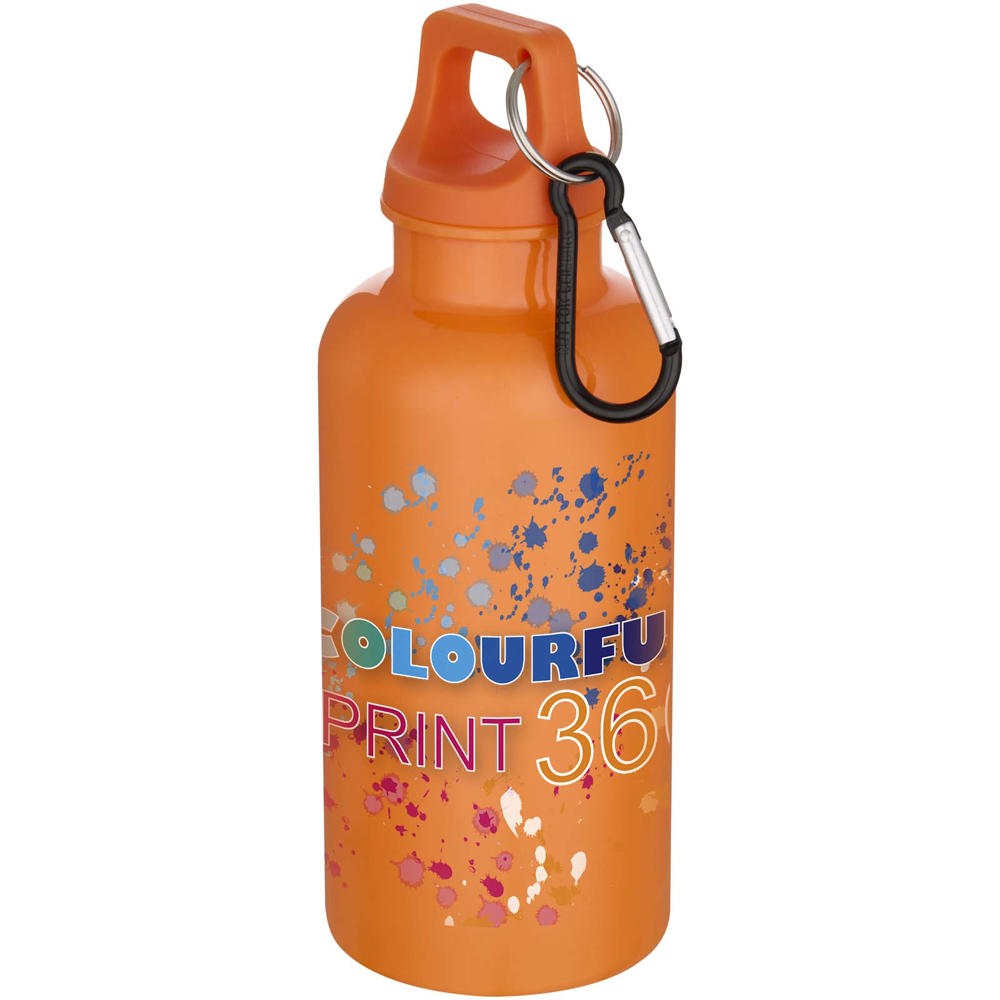 Oregon 400 ml effen waterfles van RCS gecertificeerd gerecycled plastic met karabijnhaak 