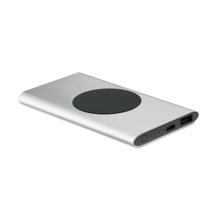 POWERPLUS - Power bank 5000mAh 15W - bedrukt of onbedrukt verkrijgbaar - Mat Zilver