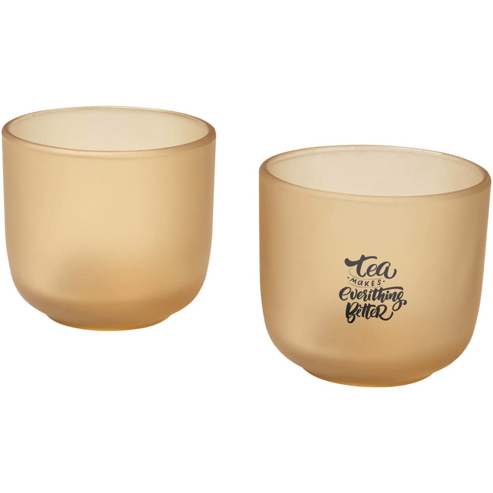 Male glazen bekers van 200 ml met matte afwerking, set van 2