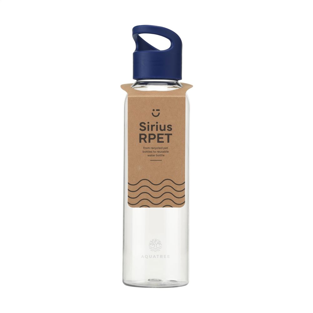 Sirius GRS RPET 650 ml - voor bedrijven en relatiegeschenken - transparant blauw
