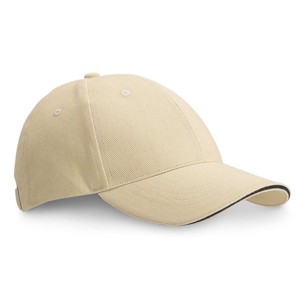 CHRISTOPHE. 100% katoenen sandwichpet (260 g/m²) - met logo of onbedrukt bestellen - beige