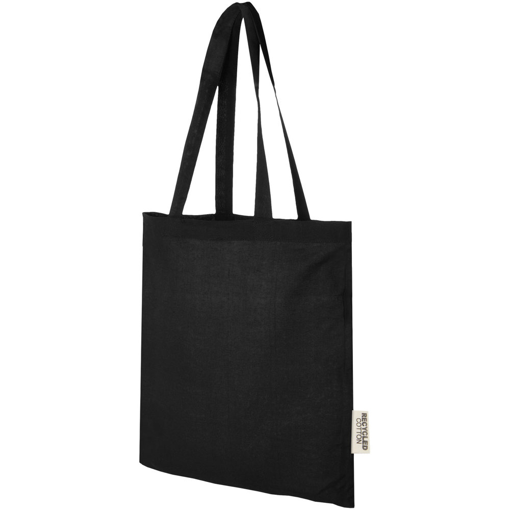 Madras 140 g/m2 draagtas van GRS gerecycled katoen 7 l - voor bedrijven en relatiegeschenken - Zwart