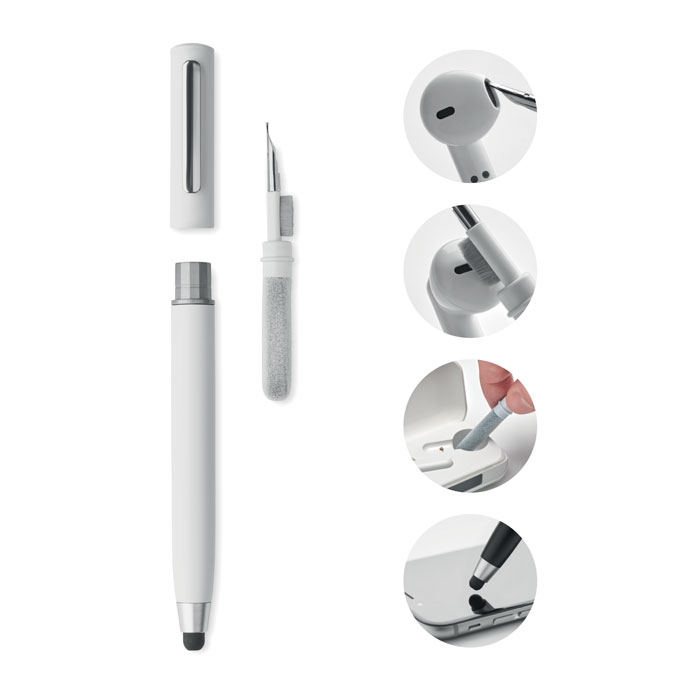 CLEANPEN - Stylus pen TWS schoonmaakset - kopen of bedrukken - Wit