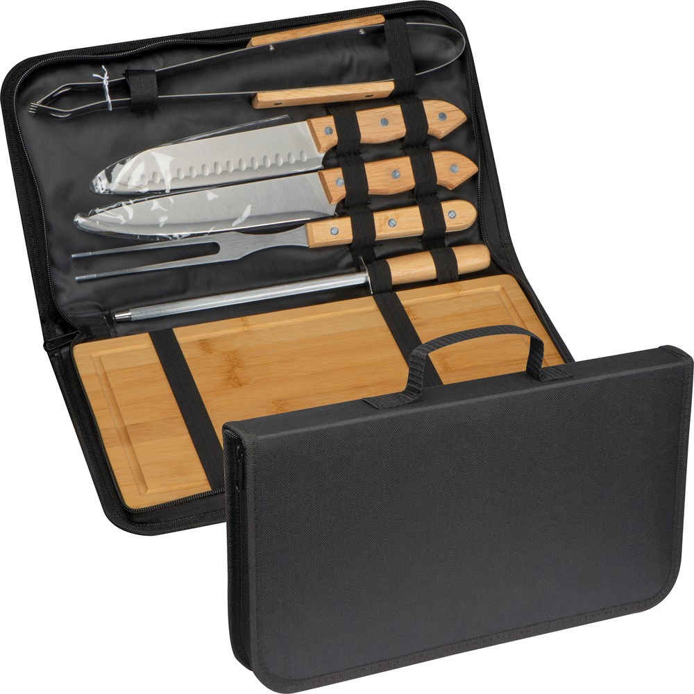 Barbeque set in etui met rits - kopen of bedrukken