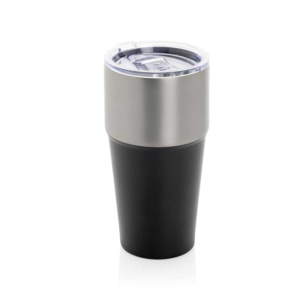 Fluid RCS gerecycled RVS beker 500ML - met logo of onbedrukt bestellen - zwart (± PMS Black)
