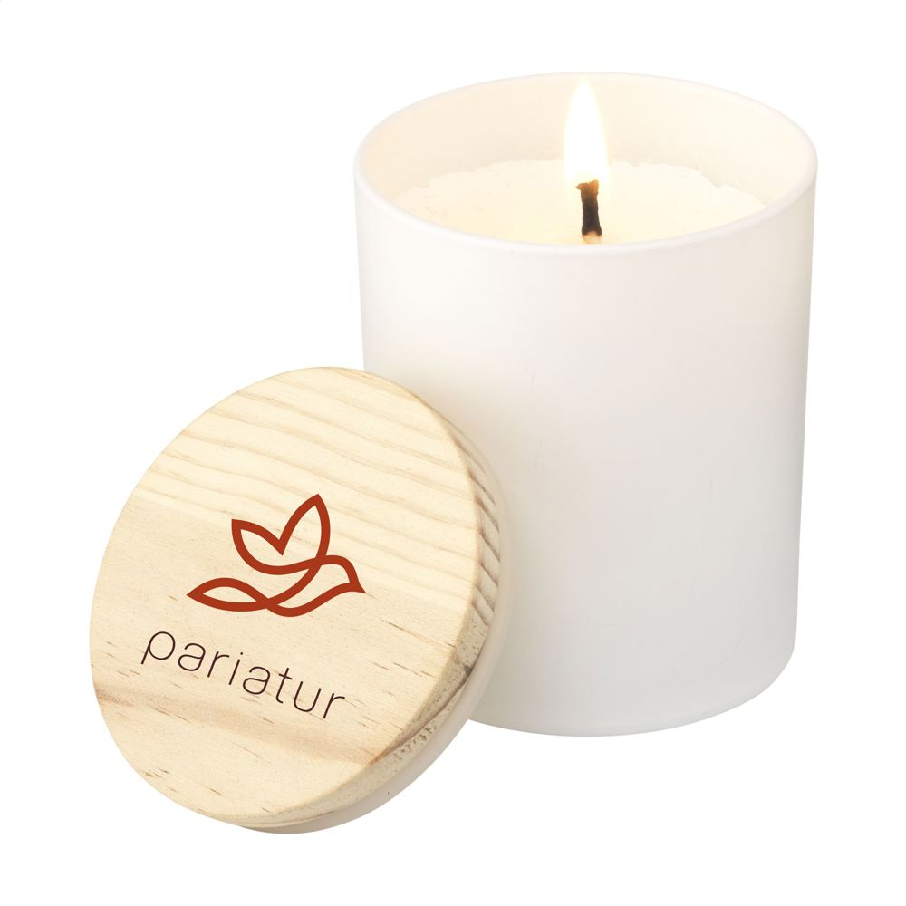 Wooosh Scented Candle Classic Jasmine geurkaars - bedrukt of onbedrukt verkrijgbaar - Wit