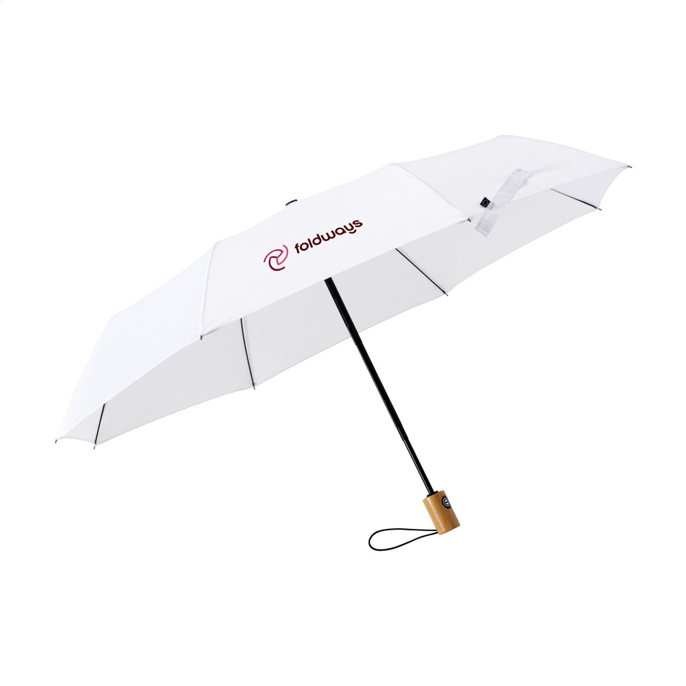 Michigan opvouwbare RCS RPET paraplu 21 inch - wit
