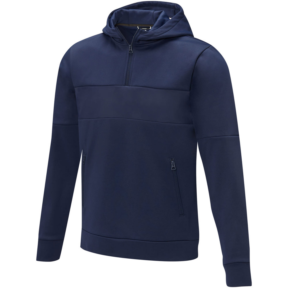 Sayan anorak heren sweater met halve rits en capuchon - voor bedrijven en relatiegeschenken - Marineblauw