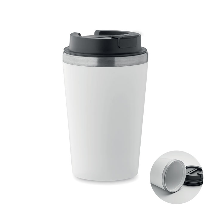 BLERM - Beker met keramische voering 35 - met logo of onbedrukt bestellen - Wit