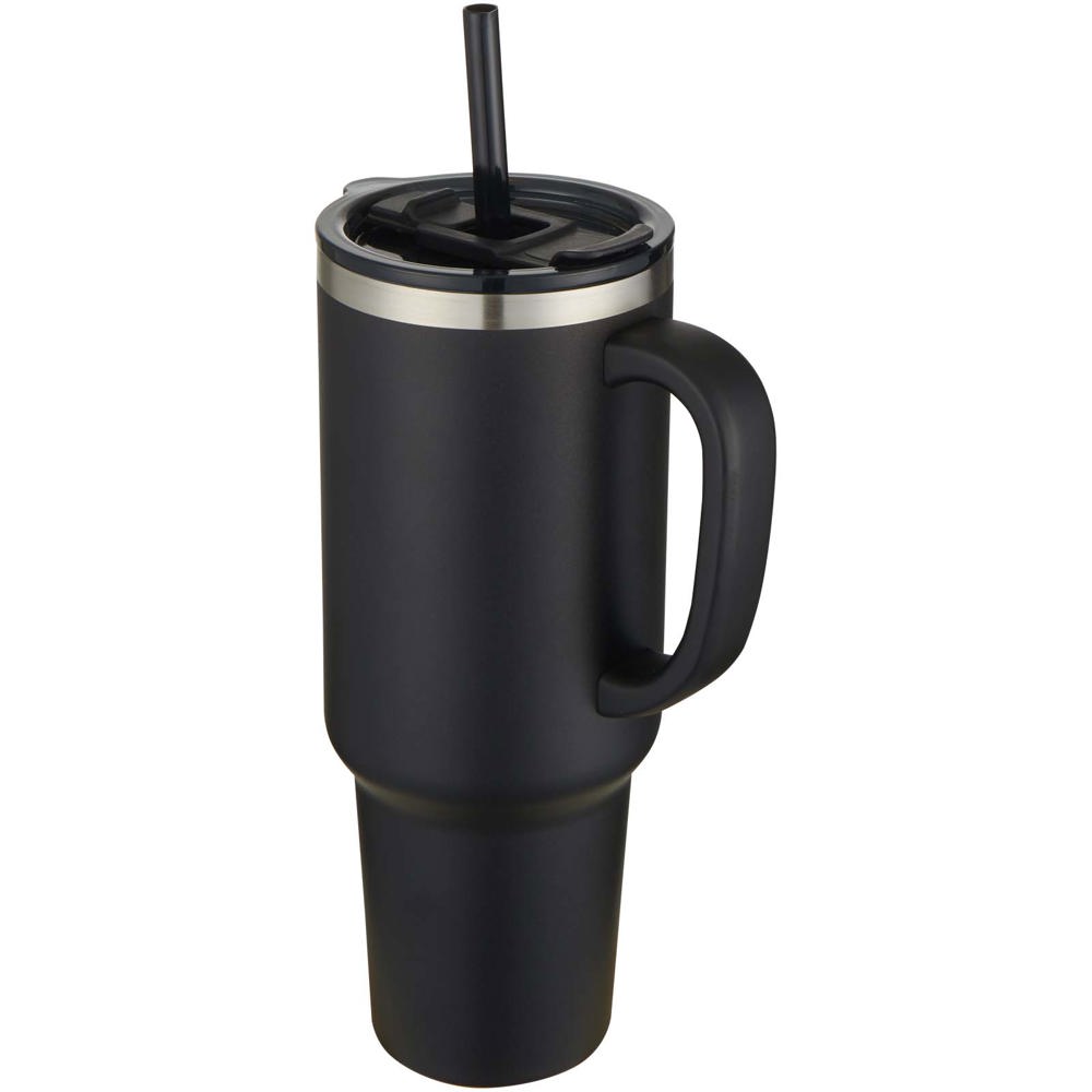 Sydney 1200 ml dubbelwandige RCS-gecertificeerde koperen vacuüm geïsoleerde beker met rietje - met logo of