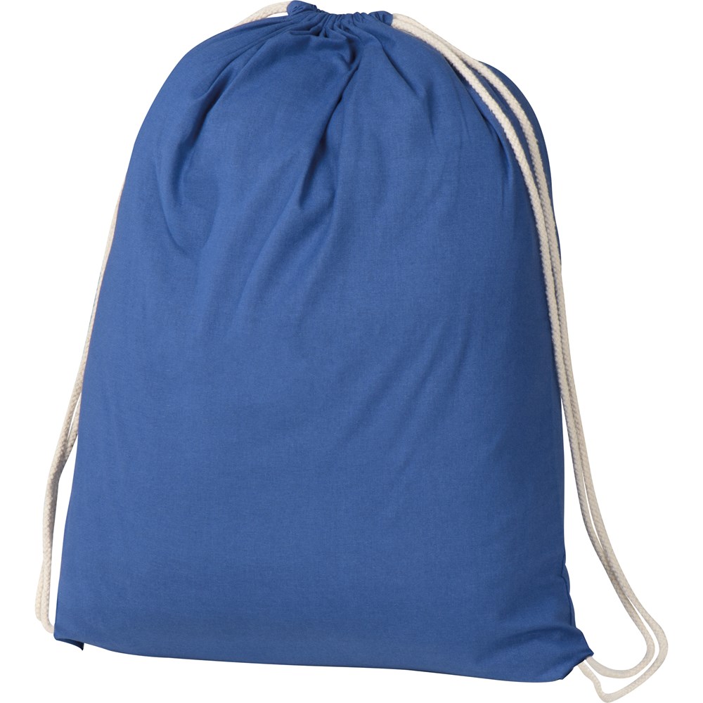 Gymtas van katoen - met logo of onbedrukt bestellen - blauw