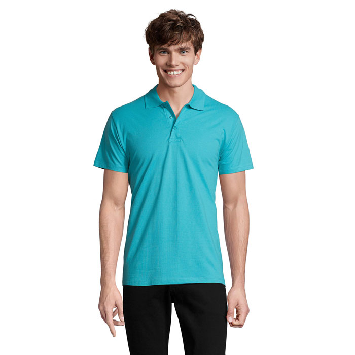 SPRING II - SPRING II HEREN Polo 210g - met logo of onbedrukt bestellen - Atolblauw