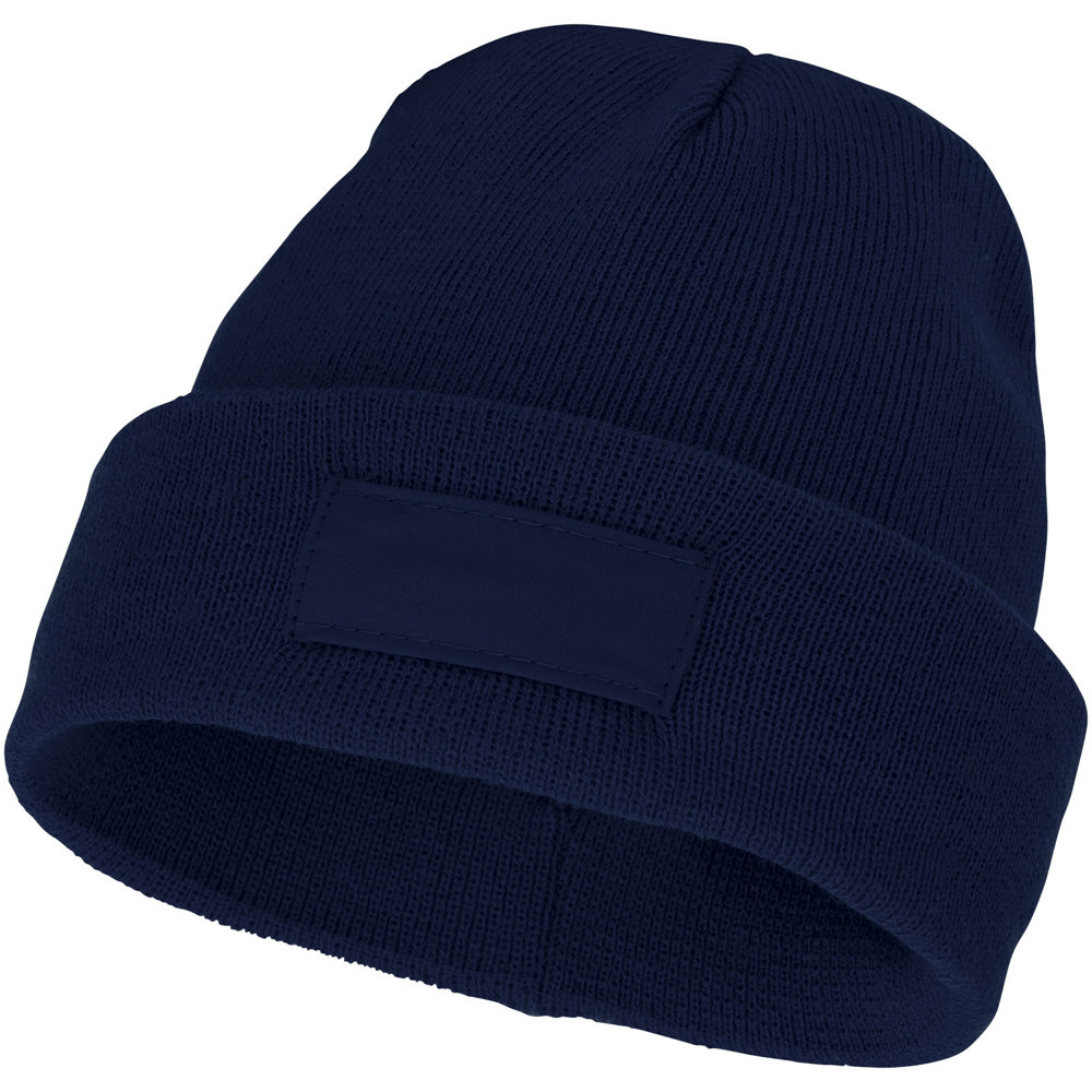 Boreas beanie met patch - met logo of onbedrukt bestellen - Marineblauw