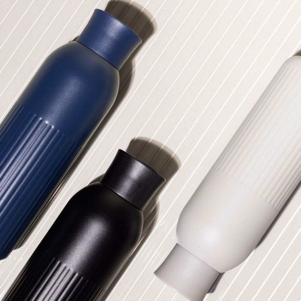 Sagaform Tekla Push stalen fles met druk dop gerecycled) 500 ml