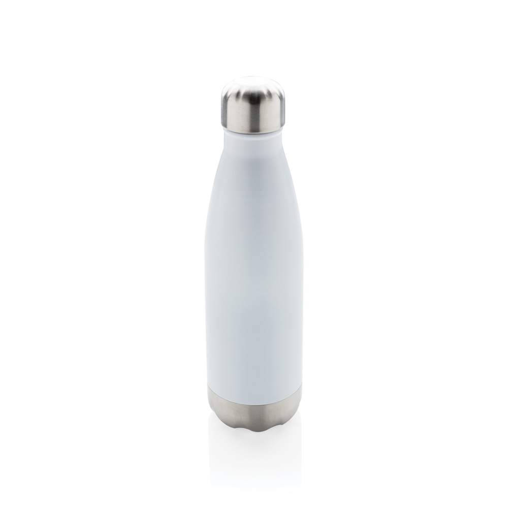 Vacuüm geïsoleerde roestvrijstalen fles - met logo of onbedrukt bestellen - wit (± PMS White)