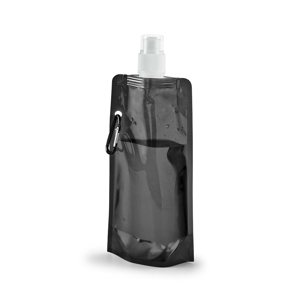 KWILL. 460 ml PE opvouwbare fles - met logo of onbedrukt bestellen - zwart