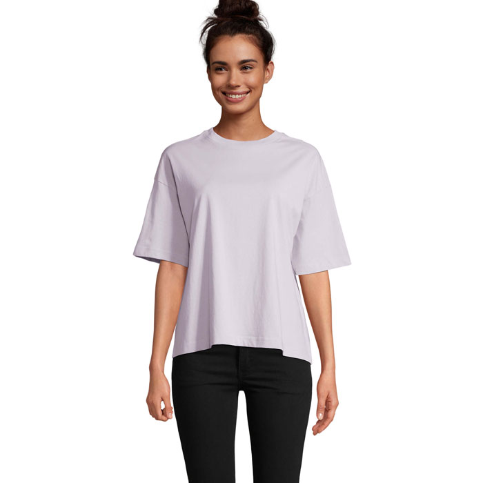 BOXY WOMEN - BOXY OVERSIZE T-SHIRT DAMES - kopen of bedrukken - Lila