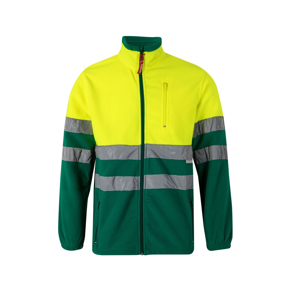 VL EROS. Tweekleurig fleecejack (280g/m²) van polyester (100%) - bedrukt of onbedrukt verkrijgbaar - Groen, Geel