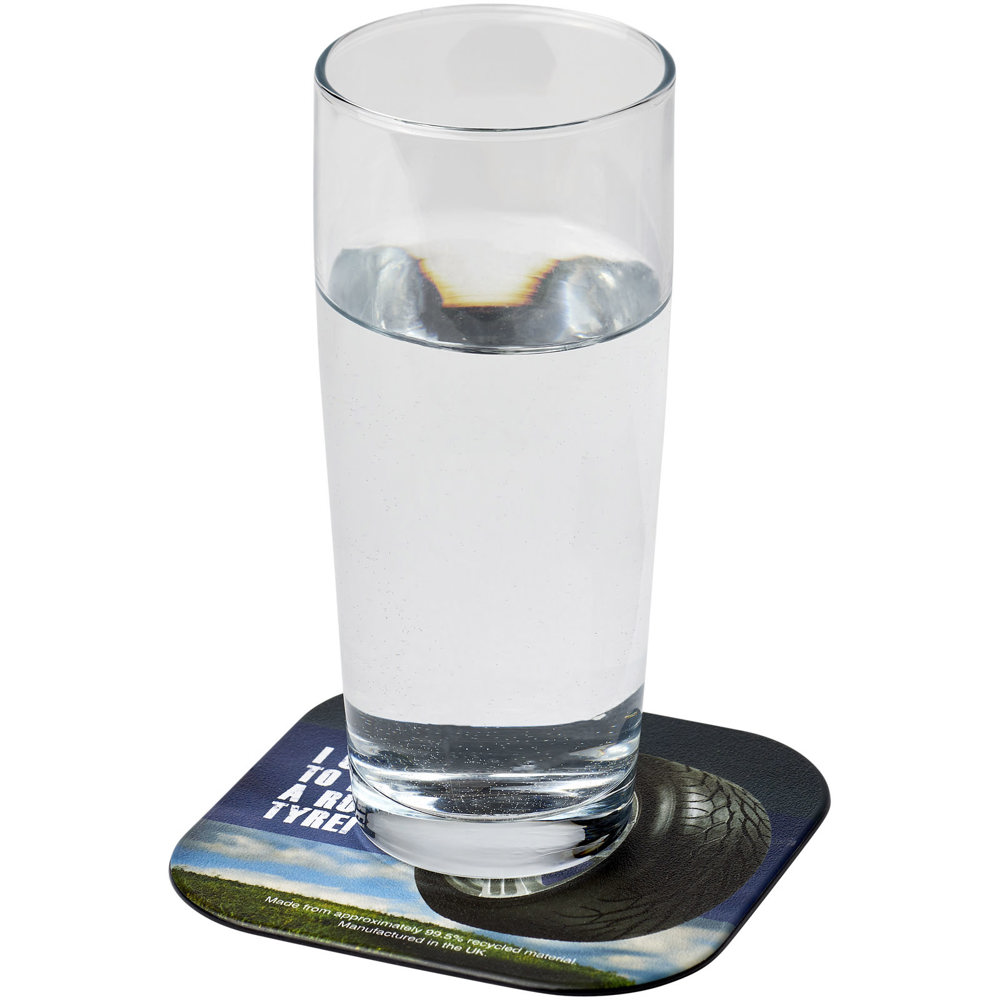 Brite-Mat® vierkante onderzetter met bandmateriaal - met logo of onbedrukt bestellen
