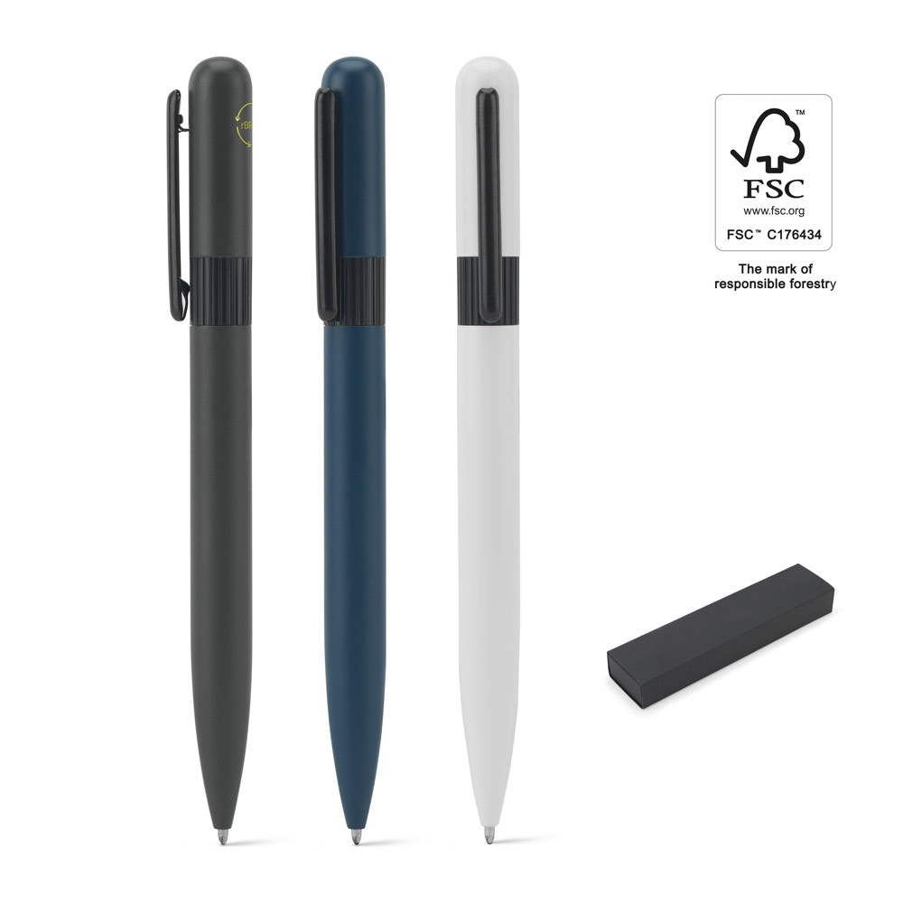 ELSIE ROUND. Metalen balpen (60% gerecycled) met afgerond ontwerp - met logo of onbedrukt bestellen