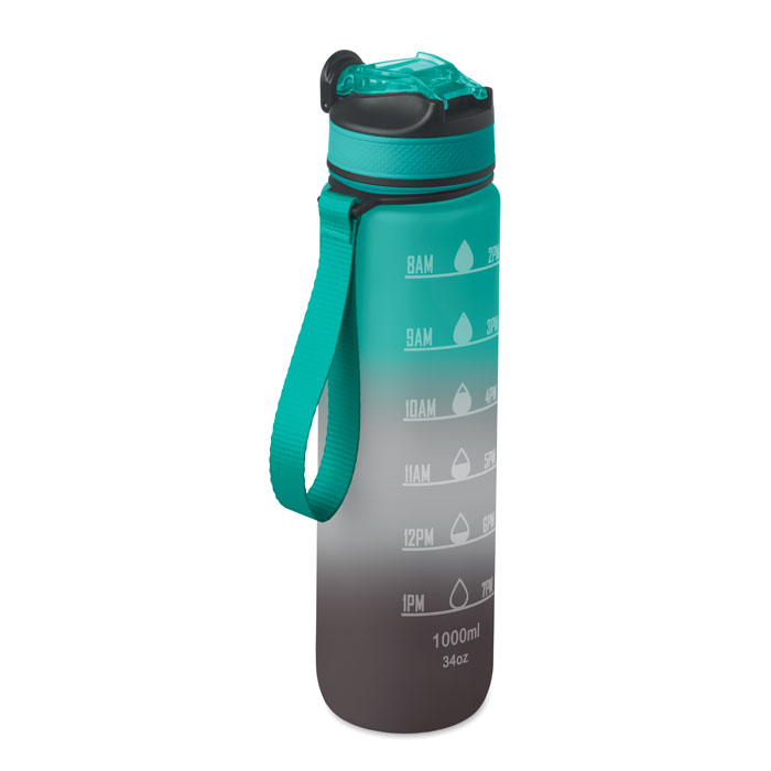 ACTIVATE - Sportwaterfles RPET 1L - met logo of onbedrukt bestellen - Zwart/Blauw