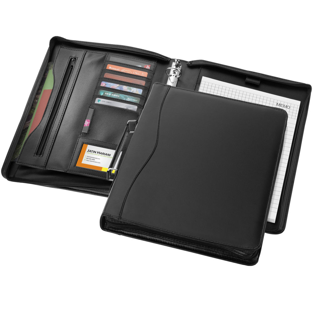 Ebony A4 portfolio met aktentas - bedrukt of onbedrukt verkrijgbaar
