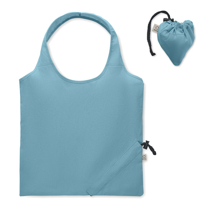 CARRIE COLOUR - Opvouwbare boodschappentas 140g - met logo of onbedrukt bestellen - petrol