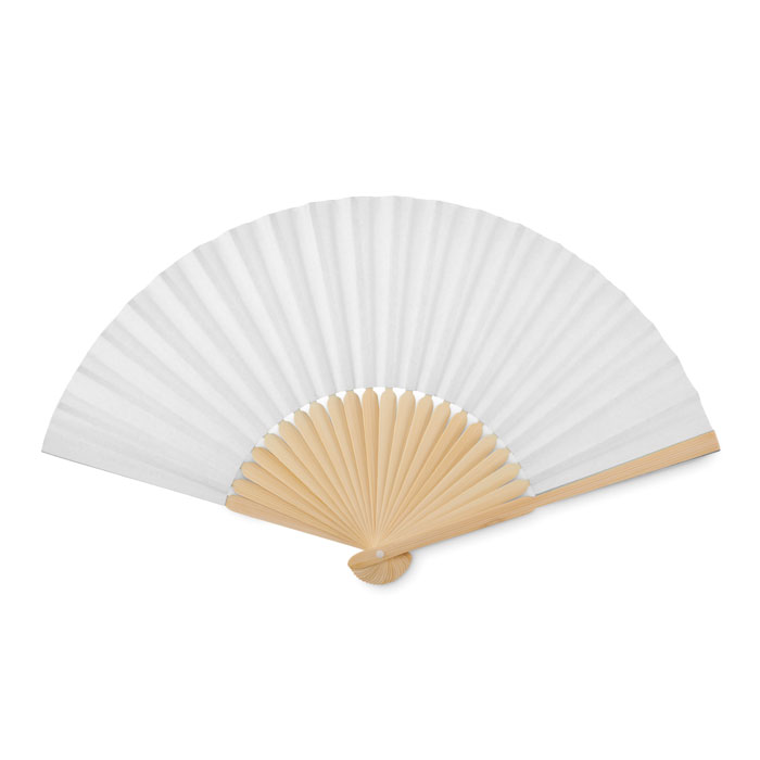 FANNY PAPER - Waaier bamboe - met logo of onbedrukt bestellen - Wit